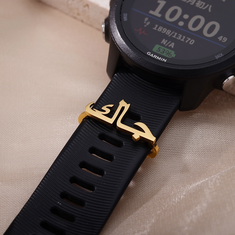 ห่วงแหวนนาฬิกา สเตนเลส สําหรับ Apple Watch ชื่อที่กําหนดเอง แท็กบาร์ วงดนตรี เสน่ห์ พร้อมเครื่องประดับ ตกแต่งตัวอักษรส่วนบุคคล