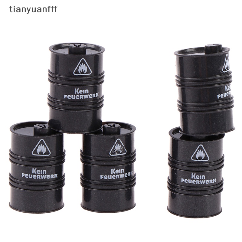 Tianyuanfff โมเดลตัวต่อ รูปกลองน้ํามันเคมี สีดํา 10 ชิ้น