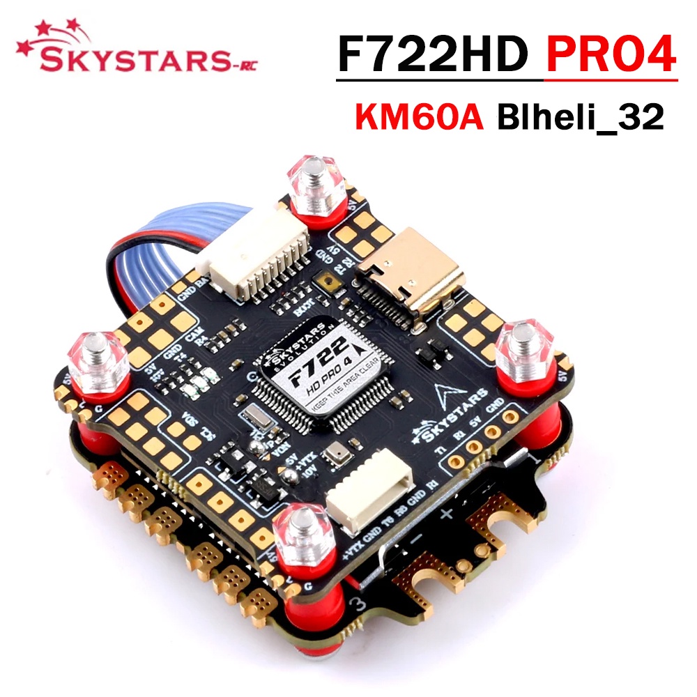 Skystars F722 F7 HD PRO4 FC MPU6000 & KM60A 4In1 3-6S Blheli_32 FPV โดรนแข่งขันไร้แปรงถ่าน ESC สําหร
