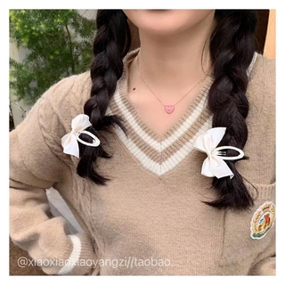 กิ๊บติดผม ผ้าซาติน ประดับโบว์ สีพื้น แบบเรียบง่าย เครื่องประดับผม [1 ชิ้น] พร้อมส่ง