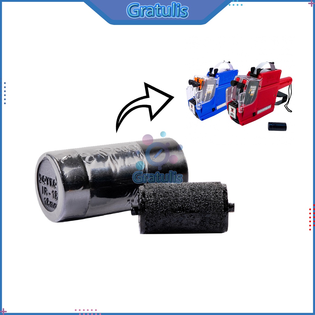 Hitam Ink Roller Labeller Buttonscarves IR-18 18 มม./สีดํา ราคาหมึกสําหรับ MX-6600A MX-6600N