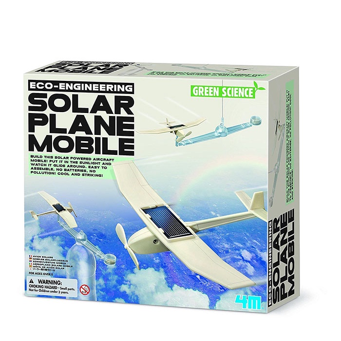 4M  Eco Engineering - Solar Plane Mobile ชุดของเล่น จำลองวงจรไฟ เครื่องบินพลังงานแสงอาทิตย์ ปลอภภัย ไม่ต้องใช้แบตเตอรี่