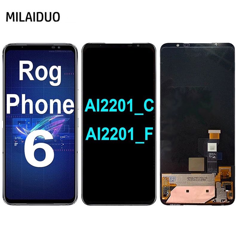 6.78 Tomato Original AMOLED สําหรับ Asus ROG 6 โทรศัพท ์ 6 AI2201 /Phone 6 Pro จอแสดงผล LCD หน ้ าจอสัมผัส Digitizer Assembly เปลี ่ ยน