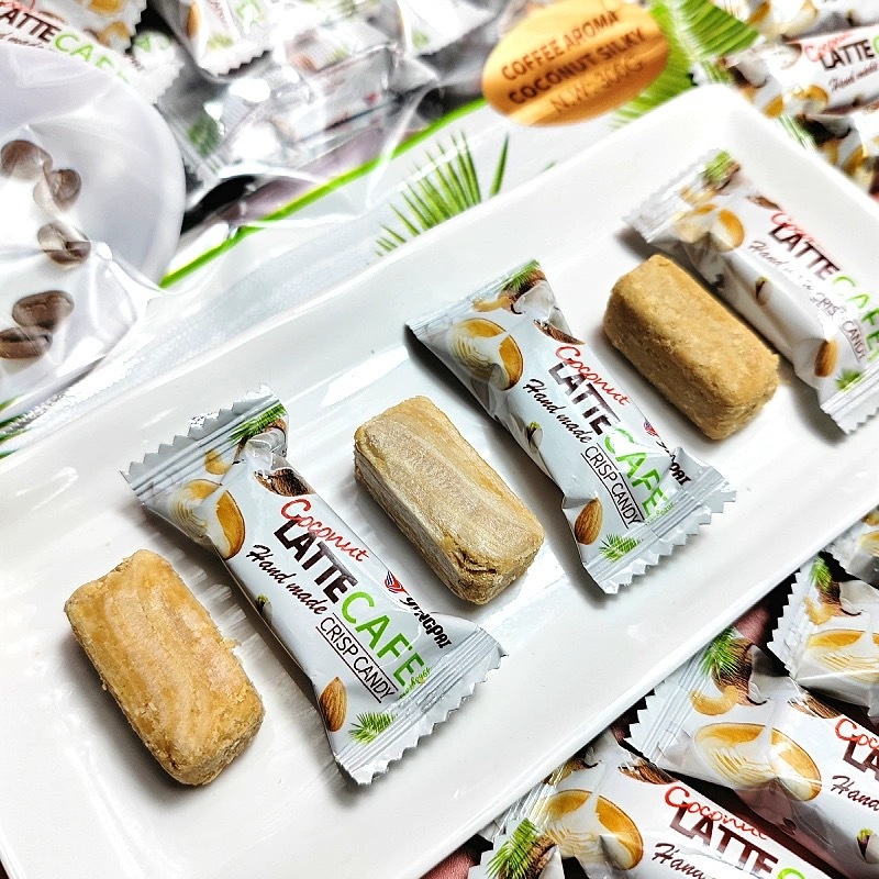 ตุ๊บตั๊บลาเต้มะพร้าว รสกาแฟมะพร้าว ขนมถั่วอัดแท่งรวมรส หอม อร่อย ขนาด300g - รูปที่ 2