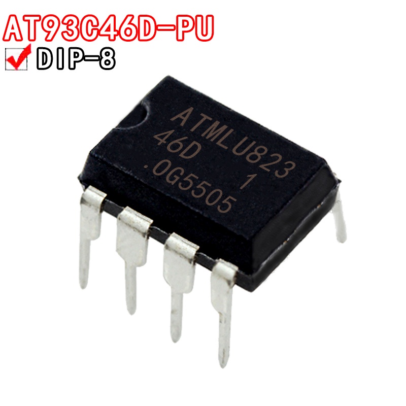 10PCS AT93C46 AT93C46D-PU หน้าจอพิมพ์ 46D 46D 1 in-line DIP8IC