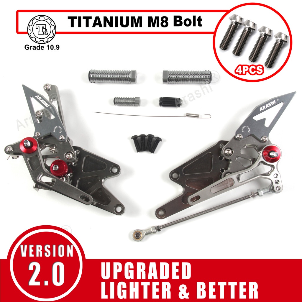 Arashi V2.0 CNC ปรับ Rearset สําหรับ YAMAHA MT-03 MT-25 2015- 2021 non-USmodel รถจักรยานยนต์พักเท้าห