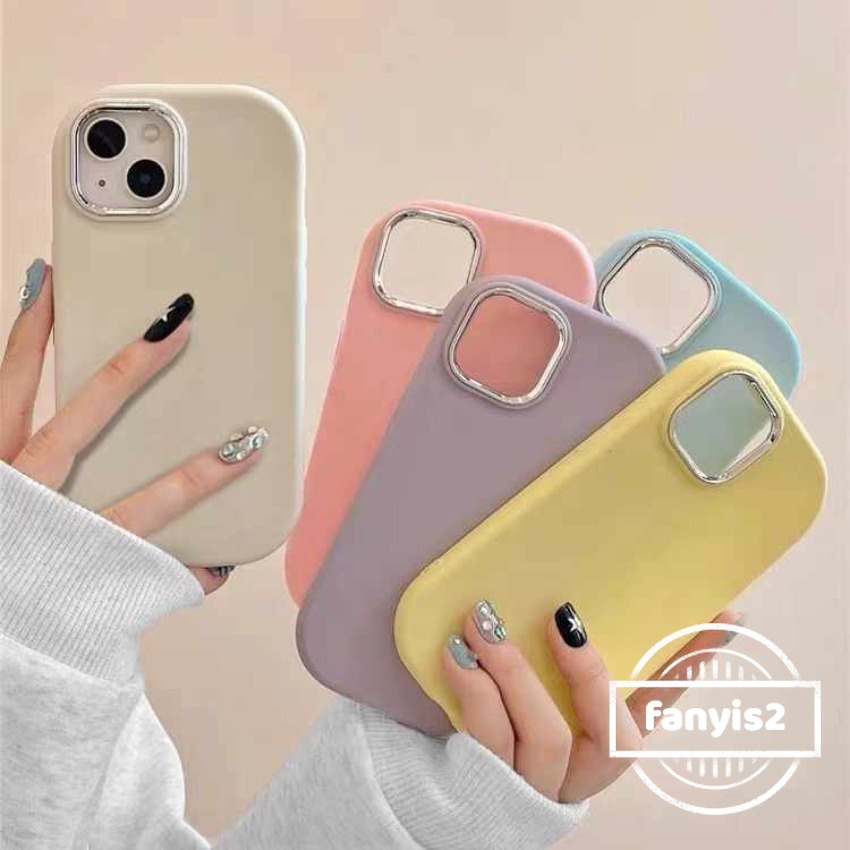 เคสโทรศัพท์มือถือ ซิลิโคน สีพื้น แฟชั่น สําหรับ iPhone 15 14 13 11 12 Pro Max