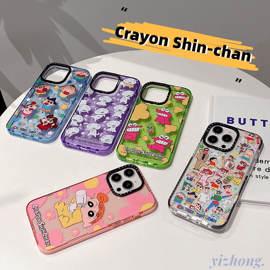 เคสโทรศัพท์มือถือแบบนิ่ม TPU ใส กันกระแทก กันรอย ลายการ์ตูนชินจัง สุนัขชินจังน่ารัก สําหรับ iPhone 15 Pro Max 11 14 13 12Pro