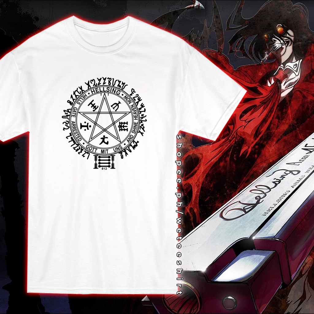 อ่อนนุ่ม 6 Tee Hellsing สุดยอดสัญลักษณ์ Alucard ตราสัญลักษณ์ Sigil เสื้อยืด / Hellsing สุดยอดเสื้ออะ