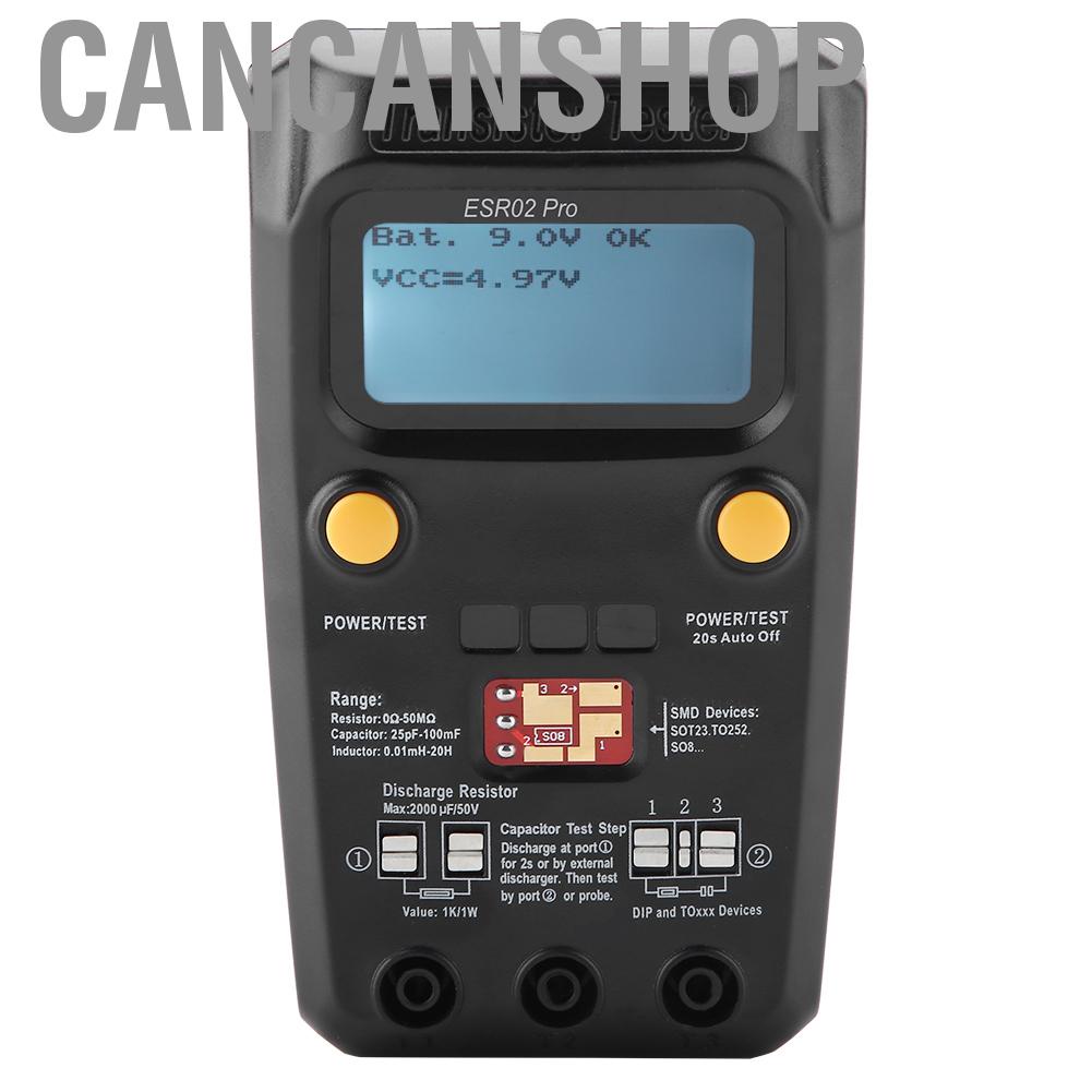 Cancanshop Capacitor Tester SMD Component Meter 25pF-100mF Transistor for Engineer