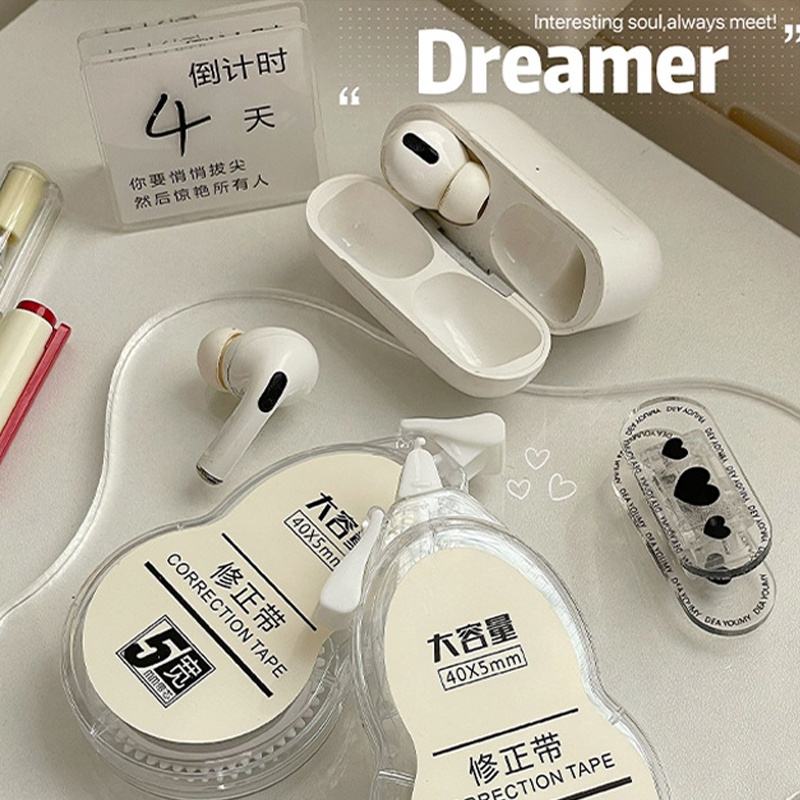 เทปลบคําผิด ความจุขนาดใหญ่ 20 เมตร แบบเรียบ สีโปร่งใส สําหรับนักเรียน