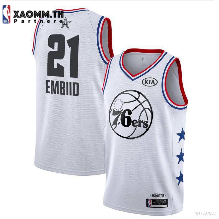 [Xaomm. Th] ใหม่ เสื้อกีฬาแขนกุด ลาย NBA Jersey Philadelphia 76ers Embiid classic kodnuka