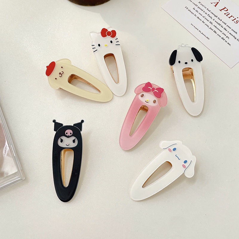ใหม่ - Sanrio กิ๊บติดผมอะคริลิค ลายการ์ตูนน่ารัก เครื่องประดับแฟชั่น เรียบง่าย