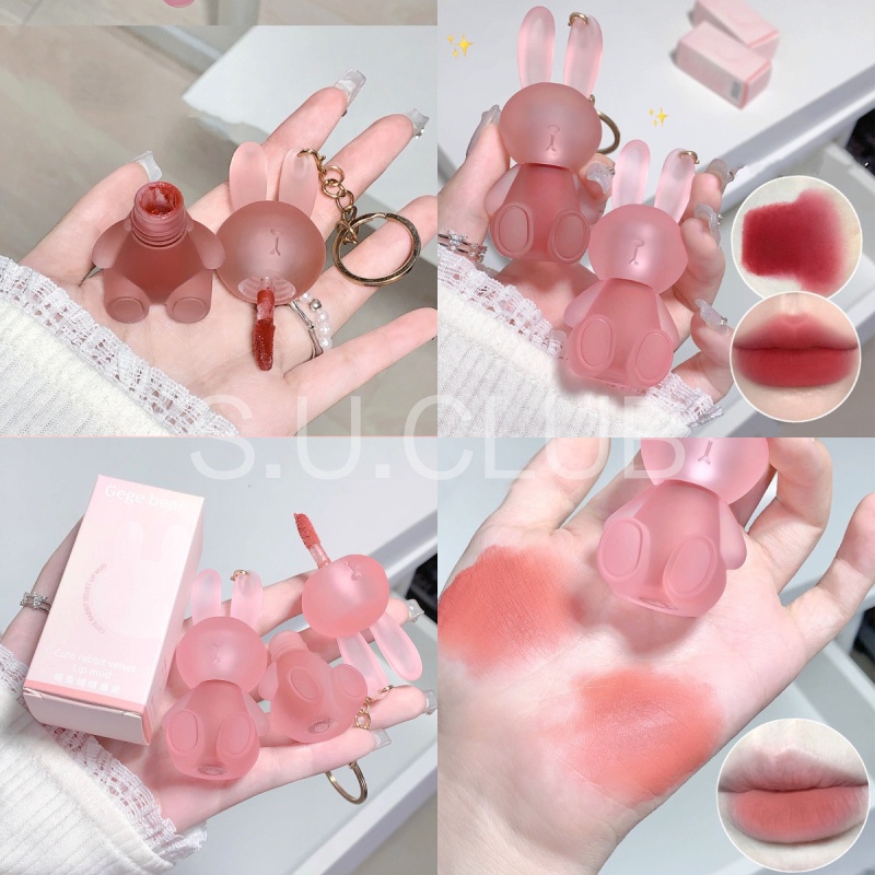 Gegebear ลิปสติก ลิปกลอส เนื้อแมตต์กํามะหยี่ ให้ความชุ่มชื้น ติดทนนาน