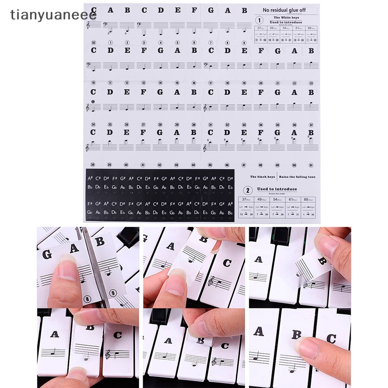 Tianyuaneee สติกเกอร์คีย์บอร์ดเปียโนไฟฟ้า 54 61 88 คีย์
