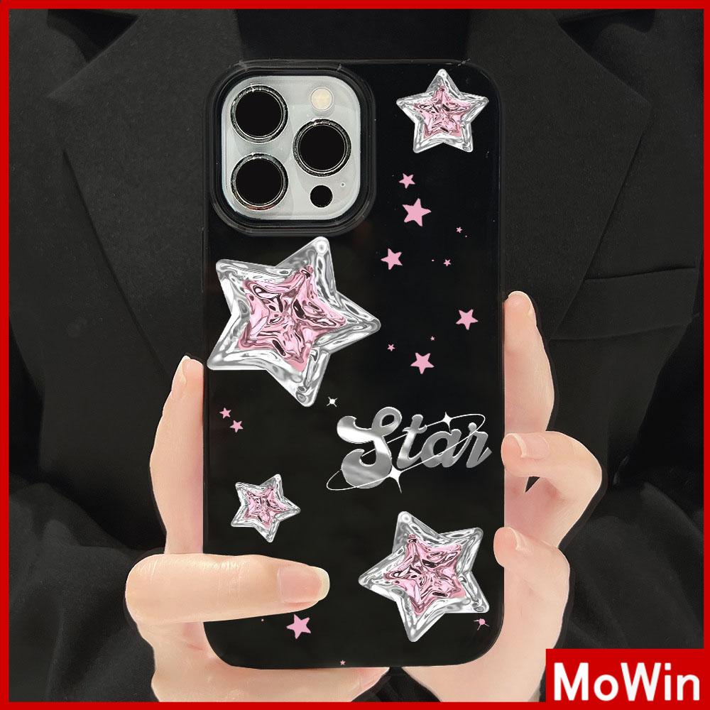 Mowin - เข้ากันได้สำหรับ 15 เคสไอโฟน11 เคส iphone 11 เคส 15 pro max iPhone สีดำมัน TPU Soft Case กันกระแทกกล้องป้องกันประกายสีม่วงดาวเข้ากันได้กับ 14 13 12 PRO MAX XR XS 7 8 PLUS