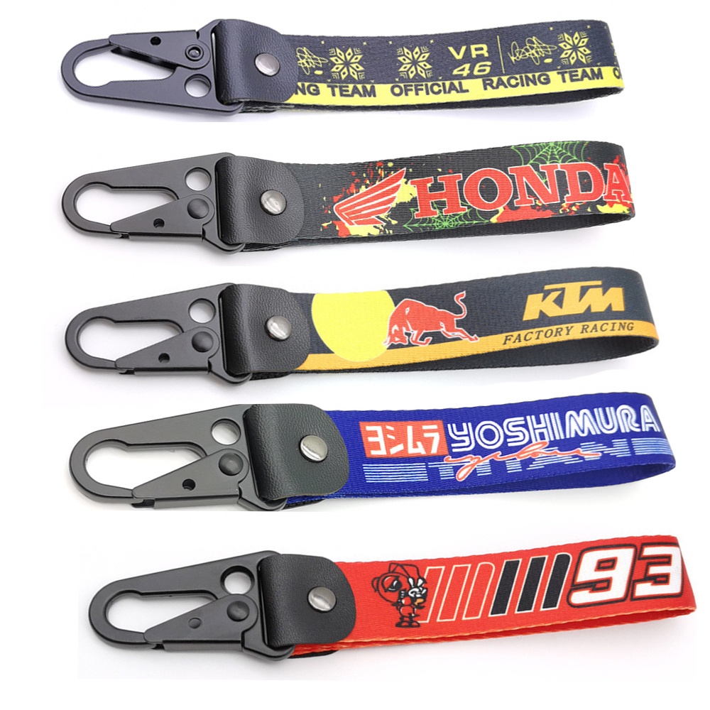 พวงกุญแจ พิมพ์ลายดิจิตอล แบบสองด้าน สําหรับรถจักรยานยนต์