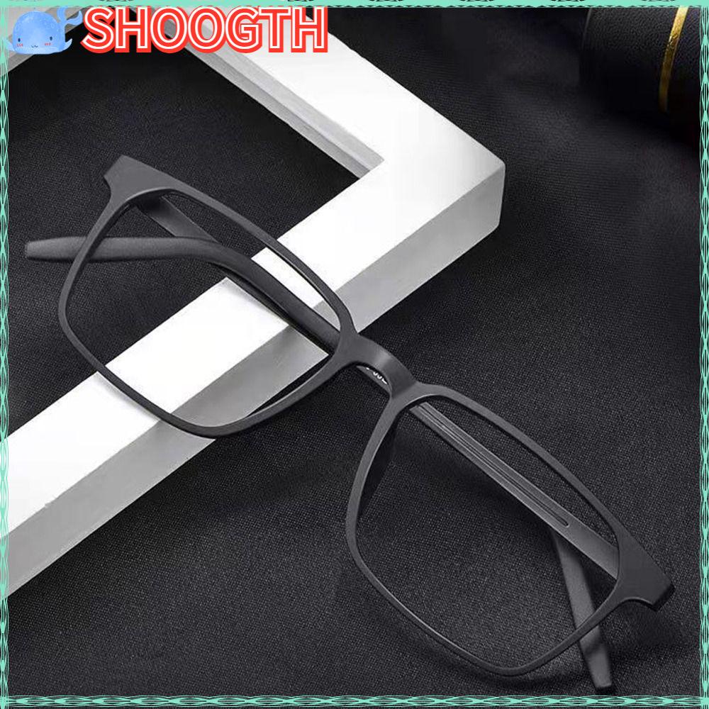 Shoogth แว่นตาอ่านหนังสือ ไทเทเนียมบริสุทธิ์ ป้องกันแสงสีฟ้า แบบพกพา สไตล์นักธุรกิจ สําหรับผู้ชาย