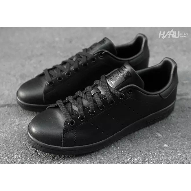 Adidas Origin Stan Smith M20327 Black All Black Casual Shoes Yuppie Retro Leather Shoes