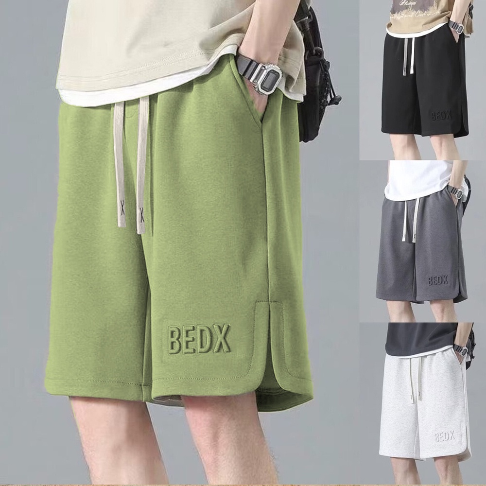 M-5XL กางเกงขาสั้นผู้ชาย ไซส์ใหญ่ เกาหลีแฟชั่นกีฬาเอวยืด กางเกงผู้ชาย