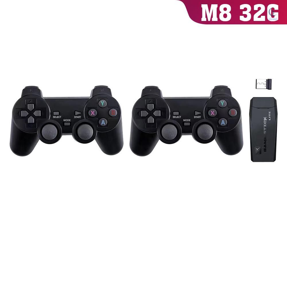 M8 เกมคอนโซลไร้สาย 2.4G HD Arcade PS1 Home TV Mini Game Console U Bao Retro Game Console Wireless Gamepad Controller M8 32G (แพ็คเกจมาตรฐาน)