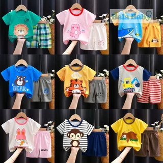 ชุดเด็ก เสื้อผ้าเด็ก เซทเสื้อ+กางเกงขาสั้น size 80-110 cm DXT37