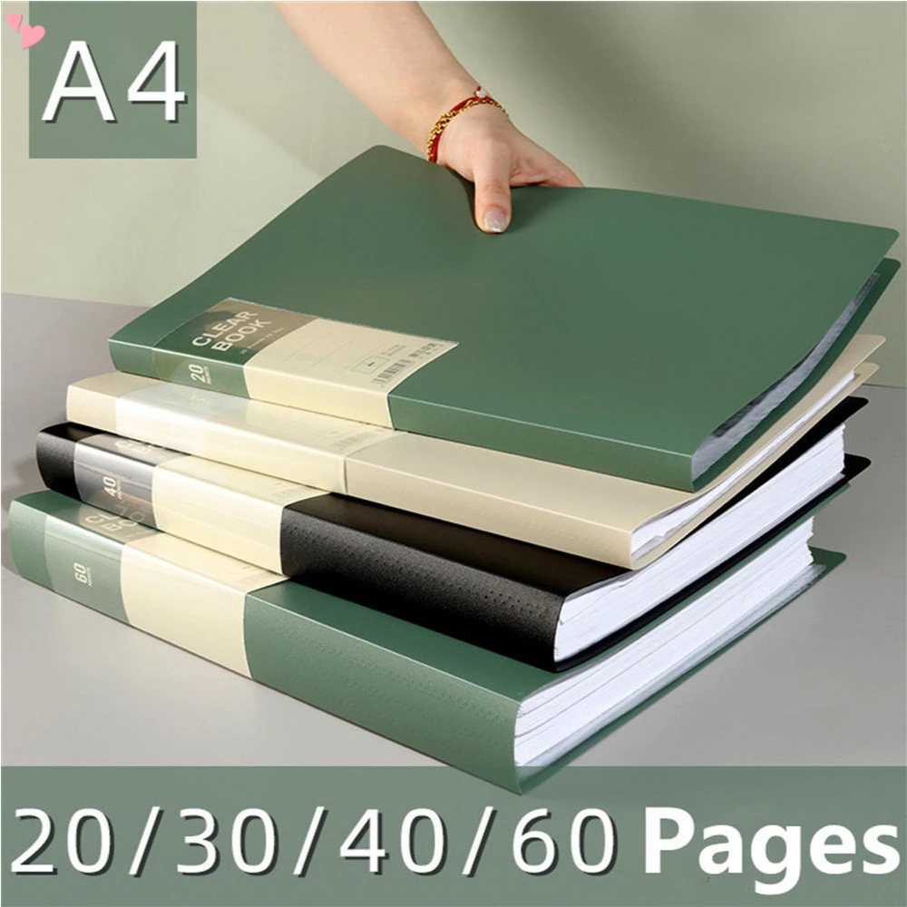 แฟ้มใส ขนาด a4 20 30 40 60 หน้า สําหรับใส่เอกสาร เครื่องเขียน สํานักงาน โรงเรียน