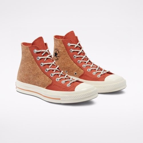 Converse ผ้าใบ Chuck Taylor 70 Popped Cork Hi | Red Bark/Egret/Gum ( 170853CU1BR ) รองเท้า สำหรับขา