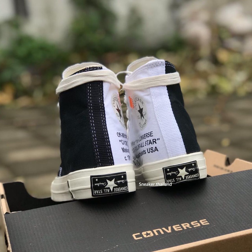 Converse 70's High x Off White "Black White" มีเชือกแถม สินค้าพร้อมกล่อง มีเก็บปลายทาง รองเท้า new