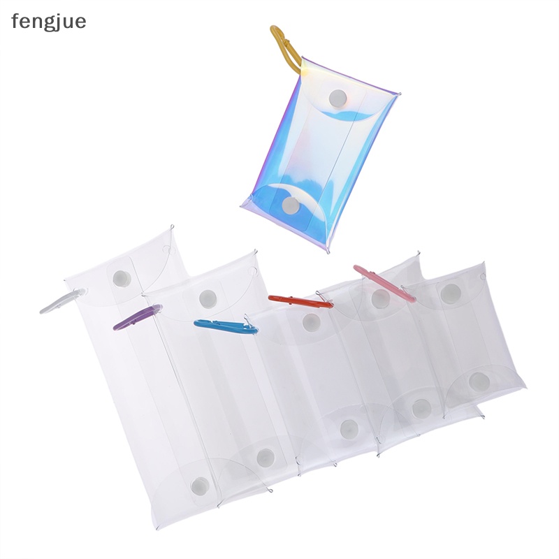 Fengjue กระเป๋าใส่เหรียญ พวงกุญแจ แบบใส ทรงสี่เหลี่ยม ลายตุ๊กตาอนิเมะ ขนาดเล็ก TH