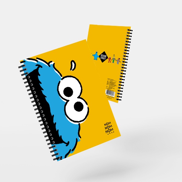 Bundanjai (สมุดสันห่วง) SST4-สมุดสันห่วง A5 : Cookie Monster Wire-bond A5 notebook (WBA5-NB-YE-403) W14.8xH21.0 cm.