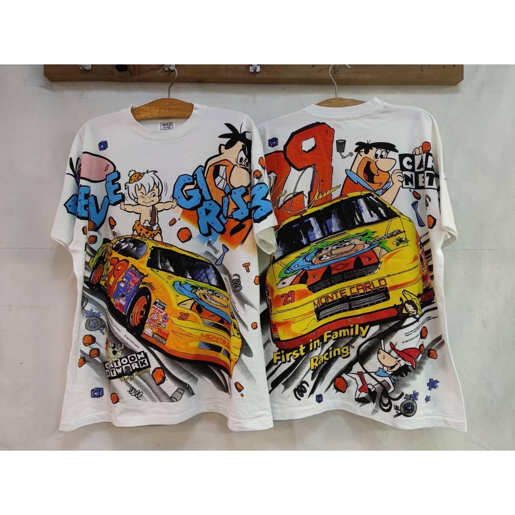 เสื้อOVPฟริ้นโตนนาสคาร์ขาว(ป้ายWildoats)