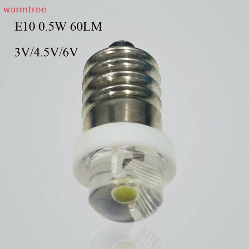 (warmtree) หลอดไฟ 3 4.5 6V 0.5W 6000K LED E10 สีขาว แบบเปลี่ยน