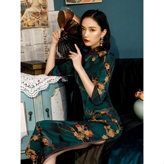 ชุดเดรสกี่เพ้า พิมพ์ลาย สไตล์จีน วินเทจ ระดับไฮเอนด์ เซี่ยงไ…