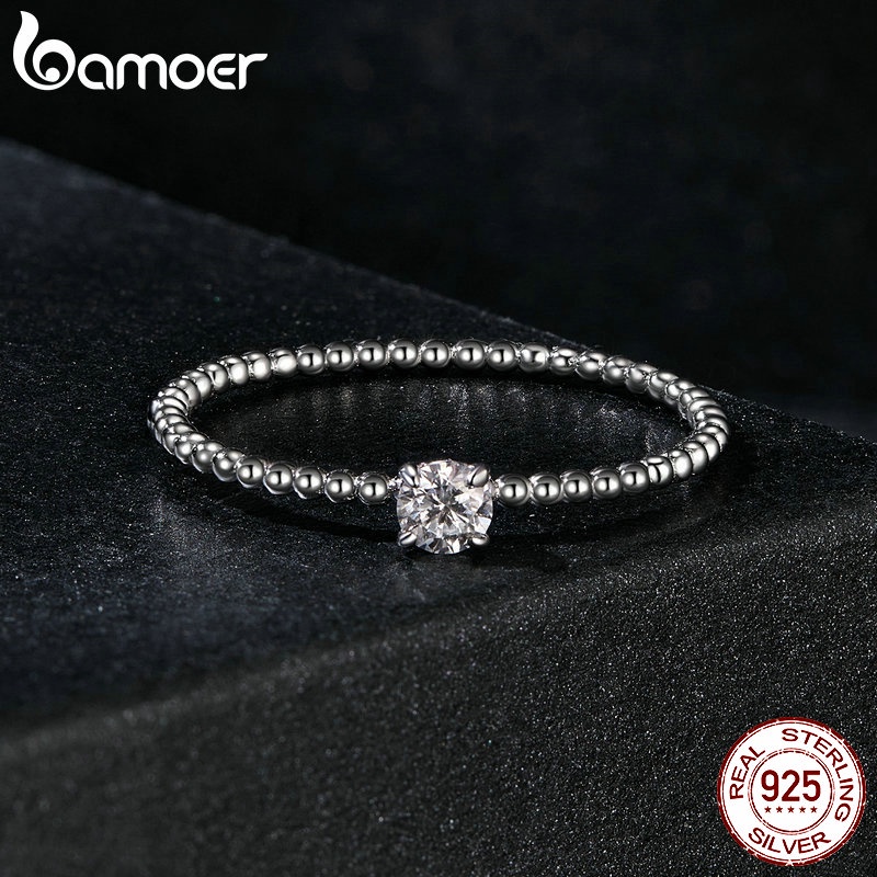 Bamoer แหวนเงินสเตอร์ลิง 925 0.1ct เครื่องประดับแฟชั่น สําหรับผู้หญิง MSR046 ราคา ถูกที่สุด ดีลบีเคเค แกลเลอรีภาพที่ 4