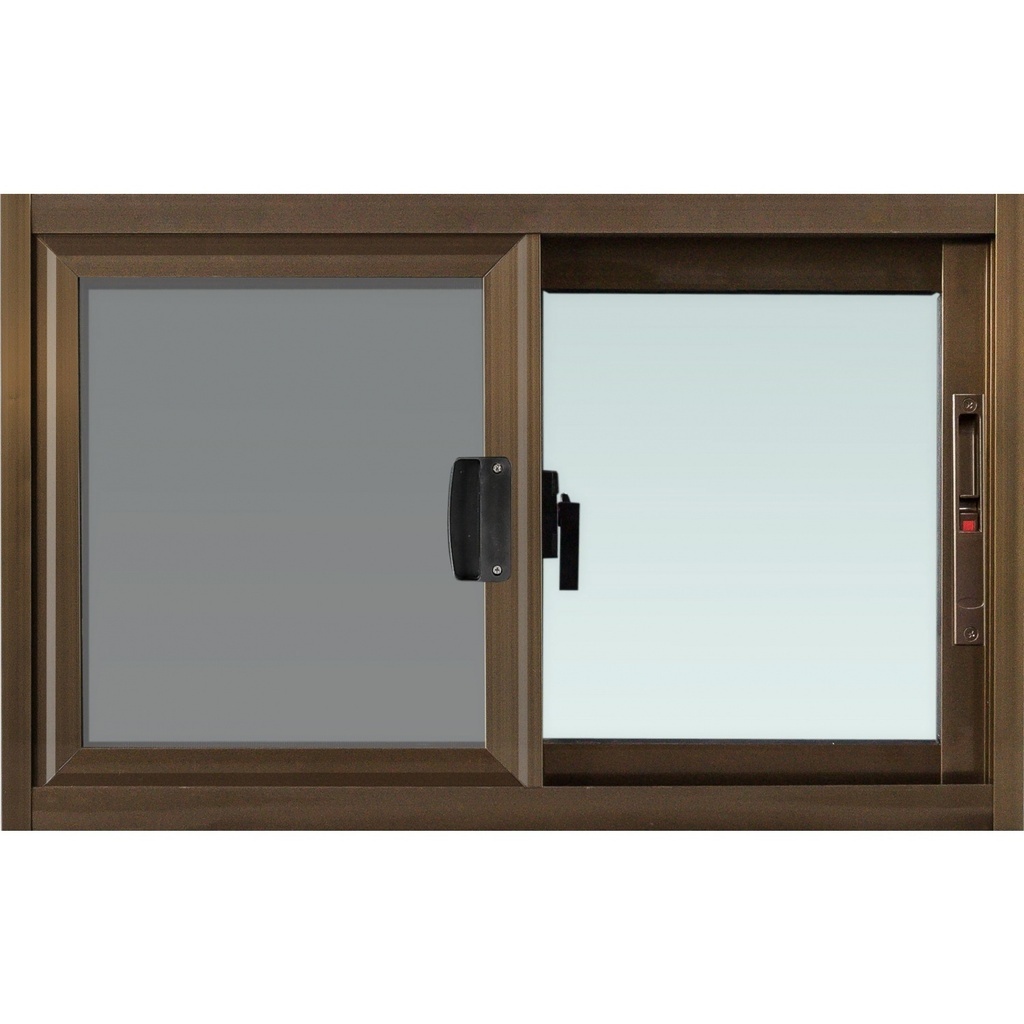 LOCAL789 TRUSTAND (ENZO) หน้าต่างอะลูมิเนียม บานเลื่อน SS EZ-SS0805-A 80x50ซม. สีชา พร้อมมุ้ง ร้านอย