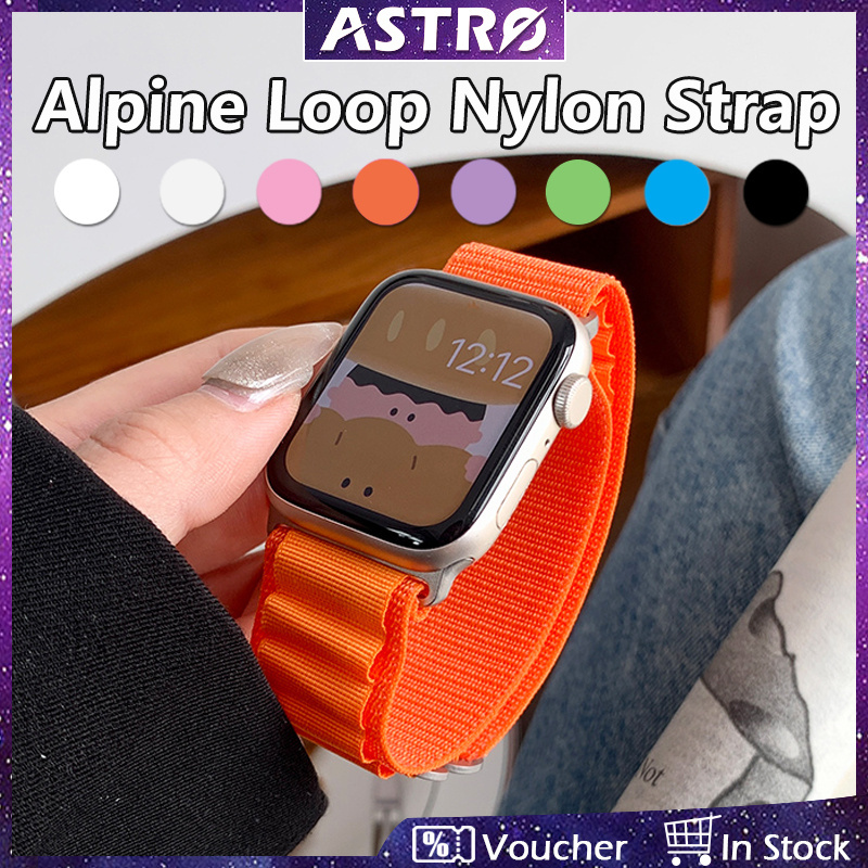 Astro สายนาฬิกาข้อมือไนล่อนถัก ระบายอากาศ สําหรับ Apple Watch Ultra SE Series 9 8 7 6 5 4 3 2 1 iWatch 49 มม. 45 มม. 41 มม. 44 มม. 40 มม. 42 มม. 38 มม.