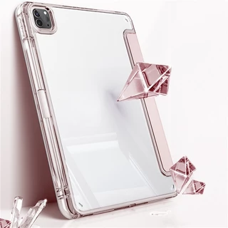 Yรอยยับ3พับได้เคสไอเเพด for Air4/Air5ใช้สำหรับgen6/gen7/gen8/gen9/pro11/gen10นอนได้เคสหนังอะคริลิคใส พร้อมถาดใส่ปากกา