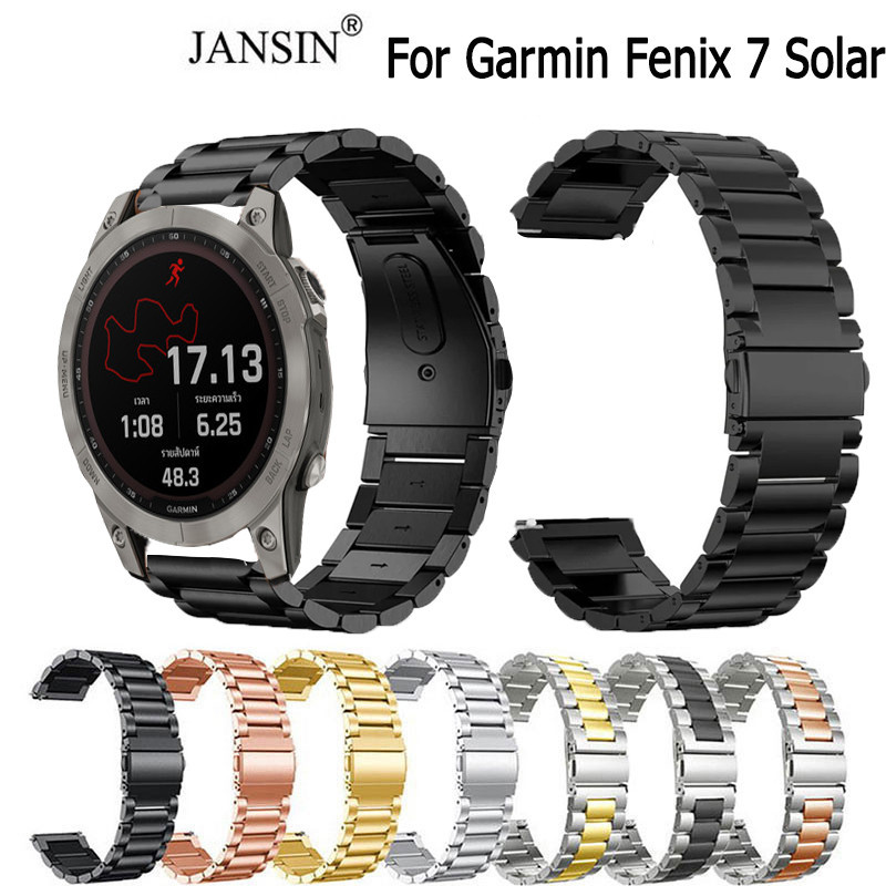 สาย Garmin Fenix 7 Solar สายนาฬิกาข้อมือ สแตนเลส สำหรับ Fenix7 Solar สมาร์ทวอทช์ มี