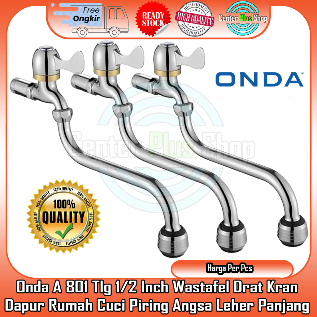 Onda A 801 Tlg 1/2 นิ้วประปา Wastavel ก๊อกน้ําประปาติดผนังอ่างล้างจานเกลียวอ่างล้างจาน Swan คอยาวก๊อ