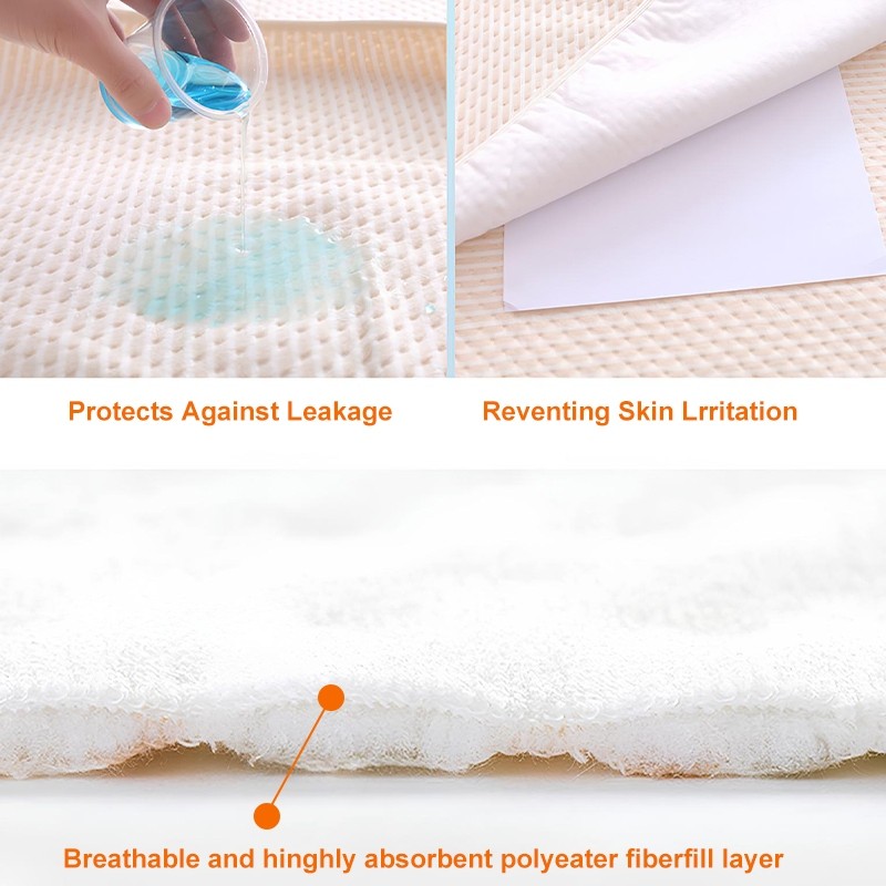 ผ้ารองฉี่เด็ก ซักได้ 50x70cm/70x90cm/70x120cm/100x120cm ผ้ารองฉี่ผู้ใหญ่ซักได้ 4 ชั้น กันน้ํา นุ่ม - รูปที่ 5