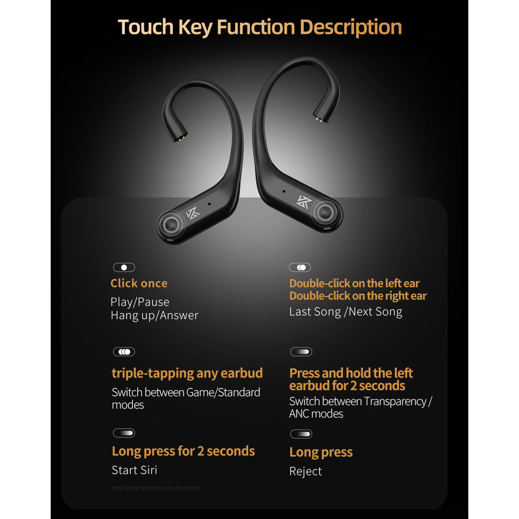 Kz AN01 ไร้สายอัพเกรดหูตะขอสาย ANC ตัดเสียงรบกวนบลูทูธ 5.4 C-Pin LDAC HD เสียงถอดรหัสเข้ากันได้