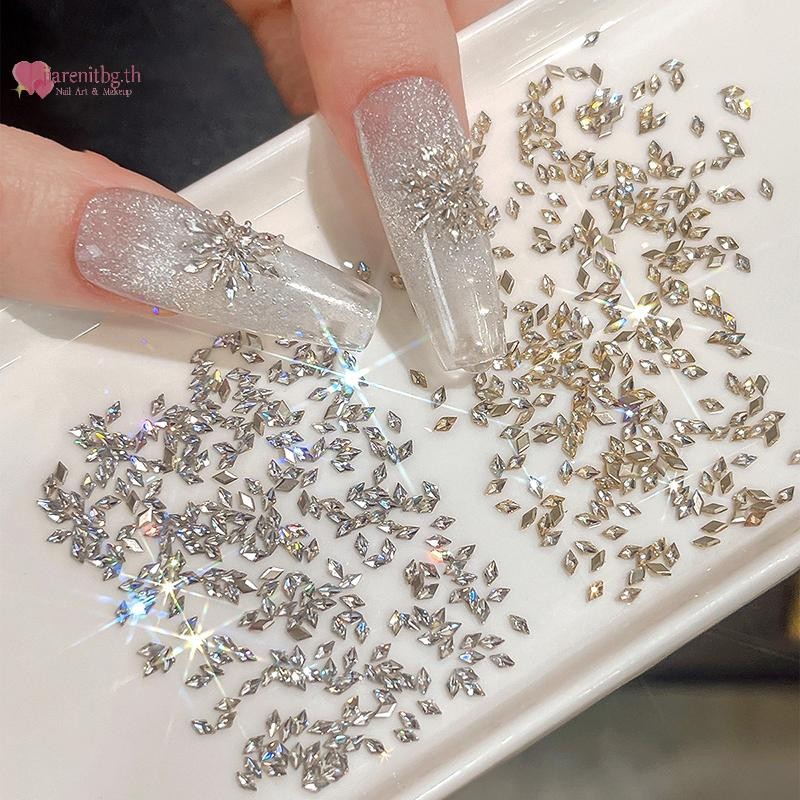 RENBG 50PCS Marquise เล็บเพทาย Rhinestone คริสตัลอุปกรณ์เสริมสําหรับเล็บตกแต่งอุปกรณ์วัสดุ TH