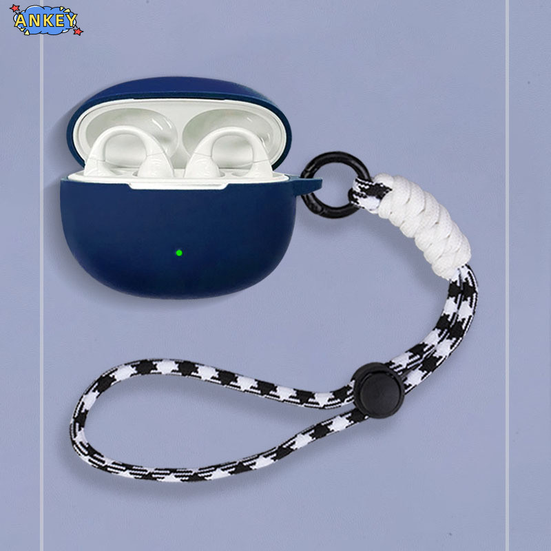 for 1MORE S20 Silicone Cases With Hook Protective Shockproof Wireless Earphone Cover With woven rope