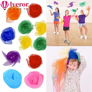 Lveror ผ้าพันคอเต้นรํา สีพื้น อุปกรณ์ประกอบฉากการแสดงจังหวะ ผ้าพันคอดนตรี