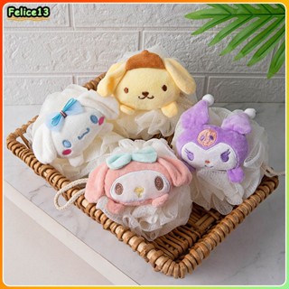 การ์ตูน Sanrio Bath Ball Soft Back RUB Bath สำหรับผู้ใหญ่และเด็ก Bath Flower Ball Bath Products -FE