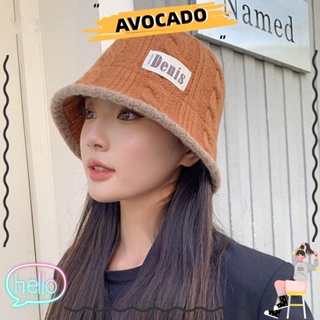 Avocarr หมวกบักเก็ต ผ้าถัก ระบายอากาศ สีพื้น อบอุ่น เรียบง่าย สําหรับผู้หญิง