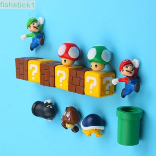 Fishstick1 สติกเกอร์ ลายเกมปริศนา Mario 3D สําหรับติดตกแต่งผนังบ้าน ตู้เย็น