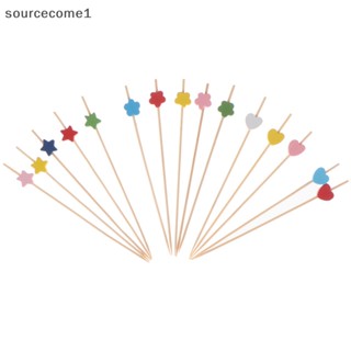 [sourcecome1] ใหม่ ไม้จิ้มผลไม้ ไม้ไผ่ สําหรับตกแต่งค็อกเทล 100 ชิ้น ต่อถุง