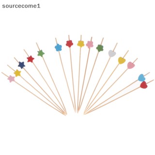 [sourcecome1] ใหม่ ไม้จิ้มผลไม้ ไม้ไผ่ สําหรับตกแต่งค็อกเทล 100 ชิ้น ต่อถุง